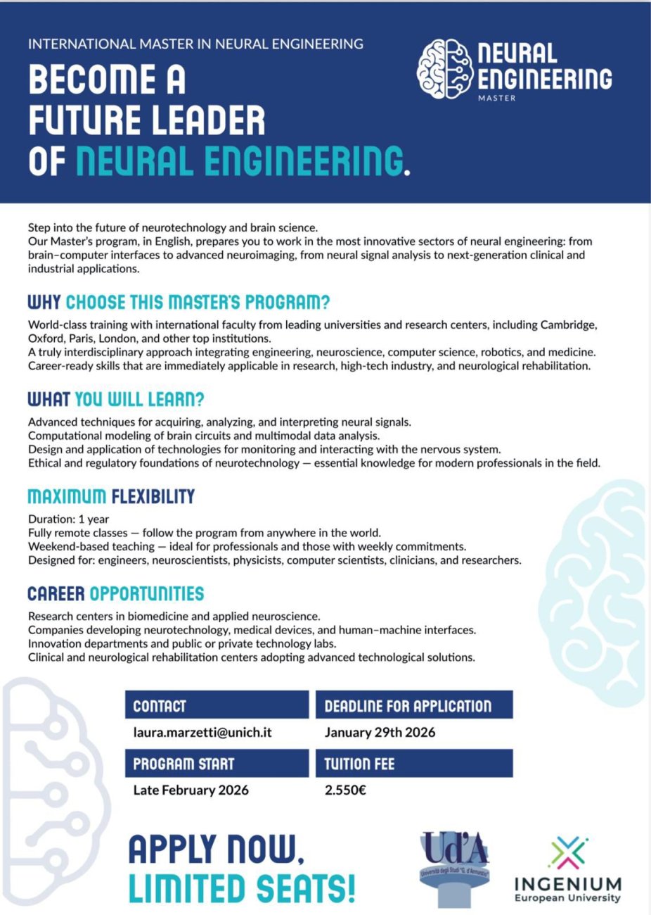 Master Universitario di I livello annuale in Ingegneria Neurale/Neural ...
